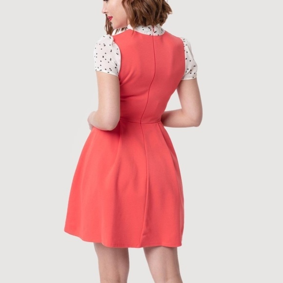 NWOT Modcloth Coral Tie Collar Dress Super RARE - Picture 4 of 8